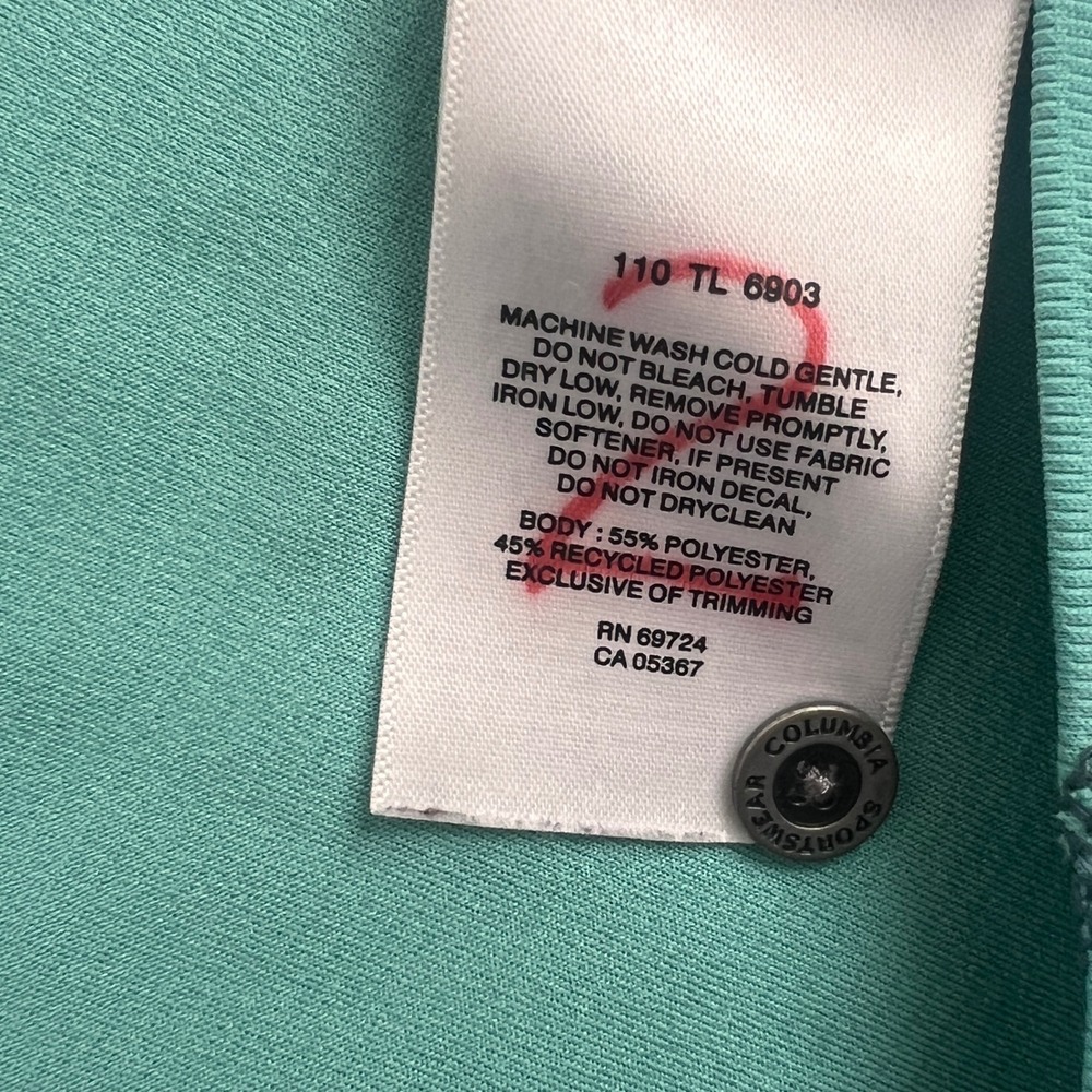Columbia Titanium Omni-Shade Polo Shirt Womens Medium Teal Green Short Sleeve - Picture 10 of 11